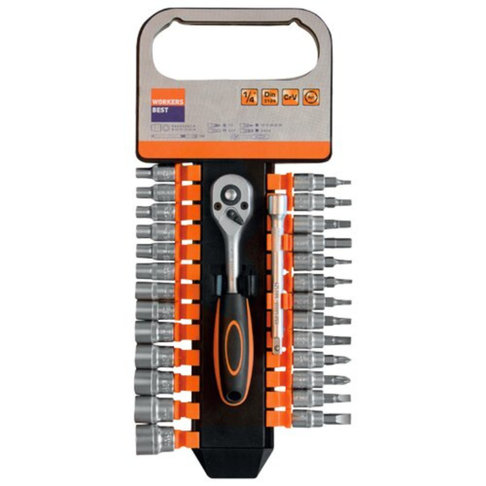 WORKERS BEST - Račna sa nasadnim ključevima, 28 delova, 1/4" - WBS1223089
