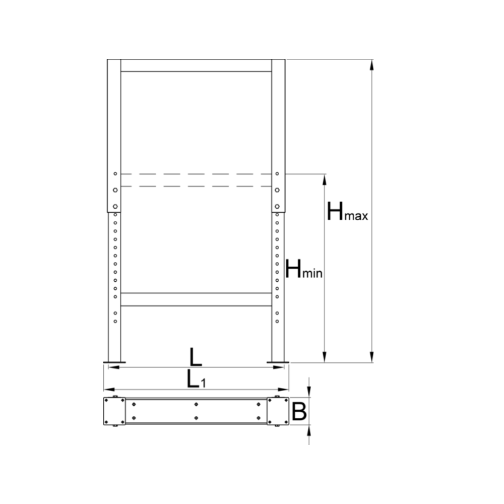 Unior - Podesiva noga za modularni radni sto 990La-Black - 626630