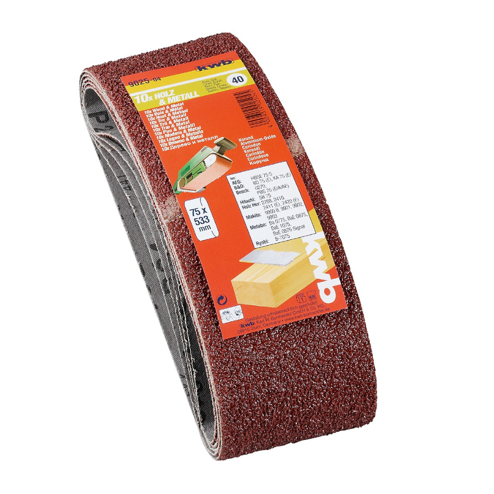 KWB - Trakasti brusni papir 75x533 GR80 10/1 | drvo-metal, alu-oksid - 49902508