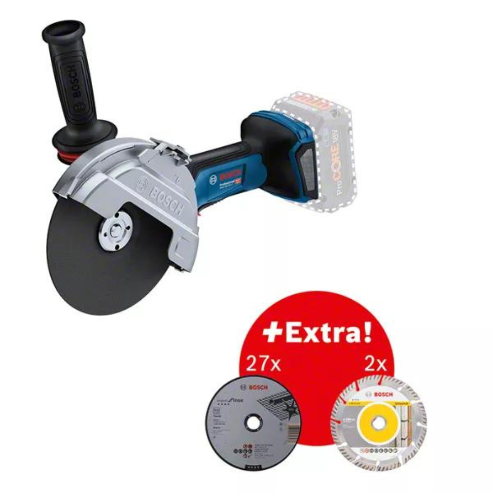 Bosch - Profesionalna Gvs 18V-180P Akumulatorska ugaona brusilica,solo,26 reznih diskova - 0615A5002D