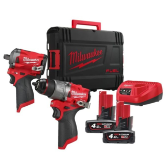 Milwaukee - Komplet aku alata M12 FPP2H2-402X, udarni odvijač, udarna bušilica, 2 x baterija 12 V, punjač - 4933492512