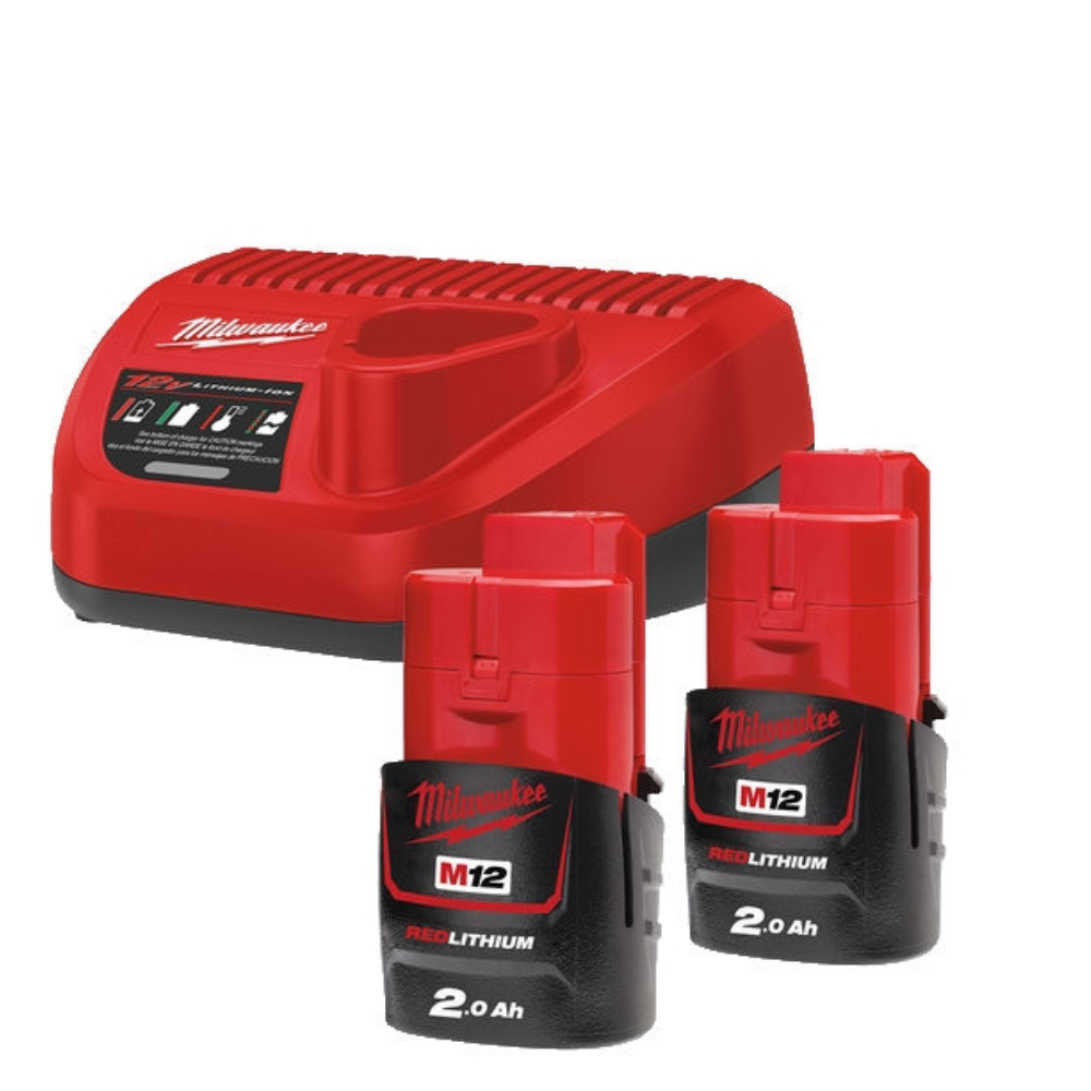 Milvaukee - Set M12 NRG-202 HIGH punjač + baterije 12V - 4933459209