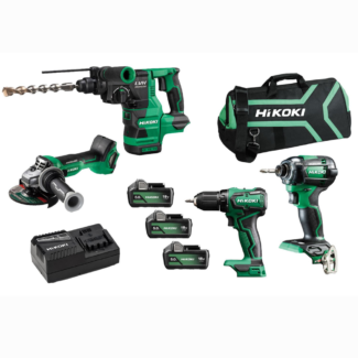 Hikoki - Set akumulatorskih alata DS18D + G1813D + DH1826DA + WH18D + 3 x 5,0 Ah akumulator + punjač i torba za alat - hKC18DE-WHZ6