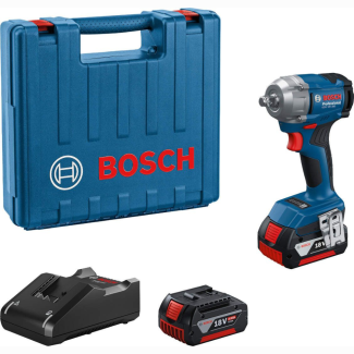Bosch - Akumulatorski udarni odvrtač GDS 18V-350; 2x4,0Ah + punjač + kofer - 06019M5021