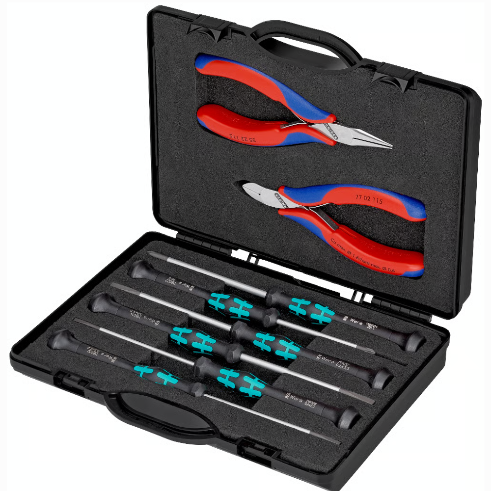 Knipex - Komplet klešta za elektroniku sa Wera odvijačima 8/1 - 00 20 18