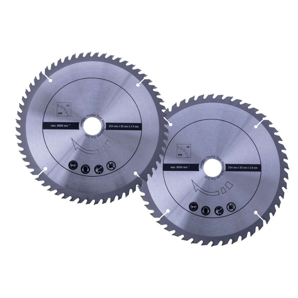 Scheppach - Set listova za testere, 2 dela 254 x 30/25,4 x 2,8 mm, 48 zuba i 60 zuba - 40395