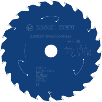 Bosch - EXPERT List kružne testere za drvo za akumulatorske alate 160x20x1.5/1x24T - 2608902145