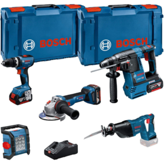 Bosch - Akumulatorski 5-delni set Bosch GBH 18V-26 + GSB 18V-65 + GWS 18V-11 + GSA 18 V-LI + GLI 18V-1200 C + 3 x 18V 5,0Ah + XL-BOXX - 0615A5007S