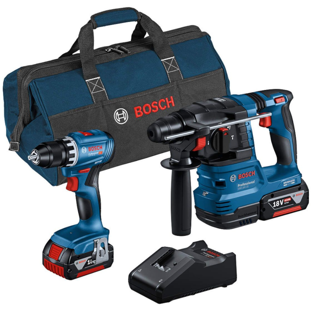 Bosch - Akumulatorski set GBH 18V-22 + GSR 18V-45 + 2 x 18V 4,0Ah + torba - 0615A50038