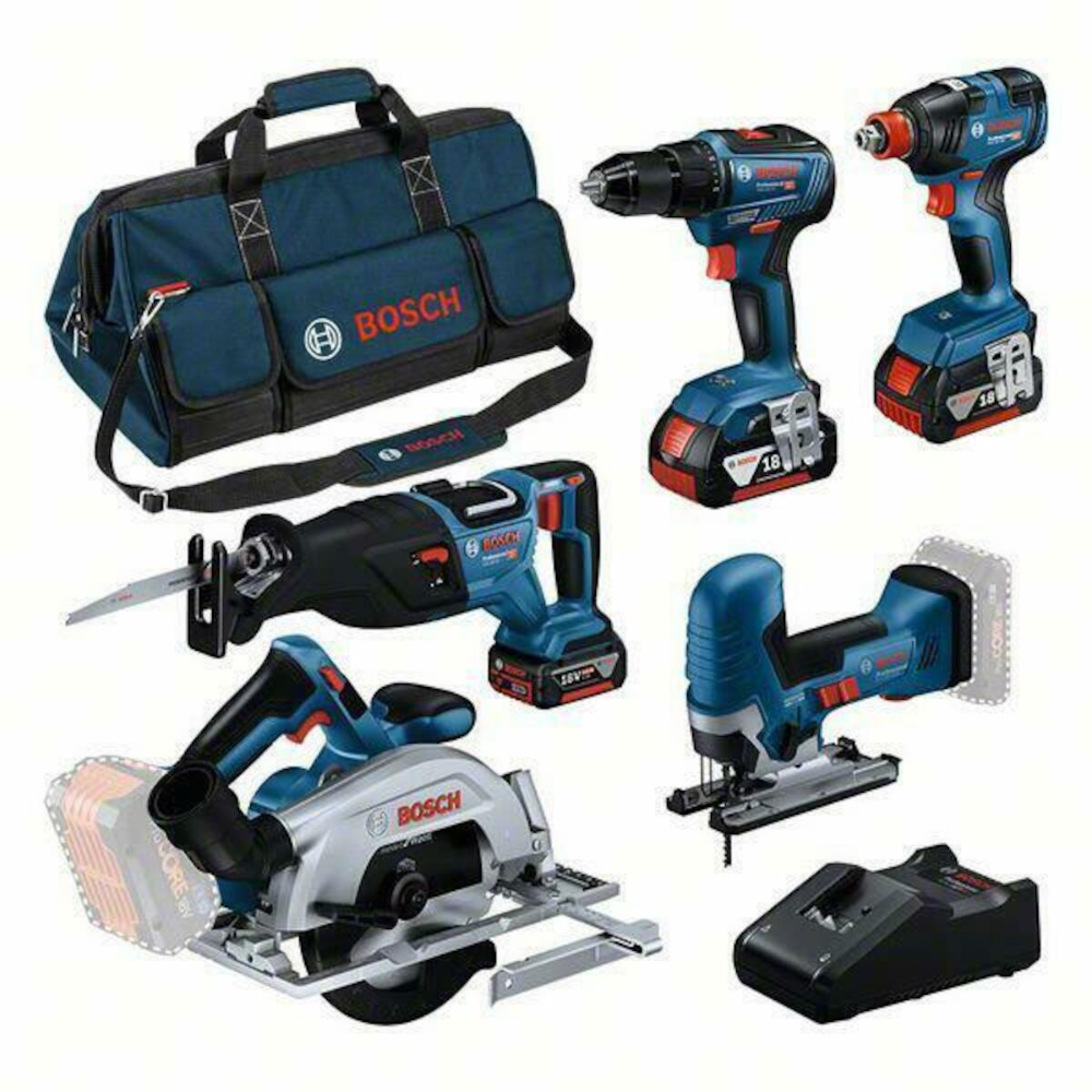 Bosch - 18V akumulatorski komplet – 5 alata u torbi (3×4,0 Ah baterije + punjač) - 0615A5003D