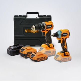 Villager - FUSE set bušilica VLP 5121 + odvrtač VLP 6420, baterija 1x2,0Ah,1x4,0Ah, punjač 2,4A - 088700