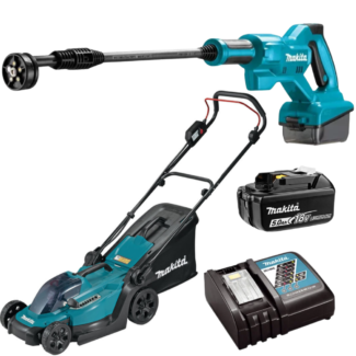 Makita - Aku set, kosačica DLM330 + perač pod pritiskom DHW180 (baterija 5.0Ah + punjač) - DLX2583T