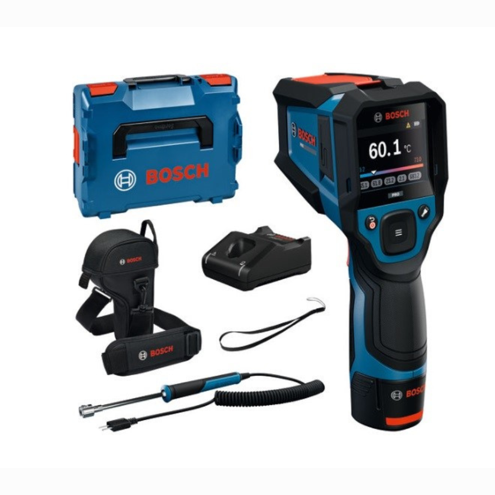 Bosch - Infracrveni termometar 1x baterija GBA 12V 2.0 Ah, punjač GAL 12V-40, omča za ruku, kutija za odlaganje, termoelement (tip K) - 0601083B01