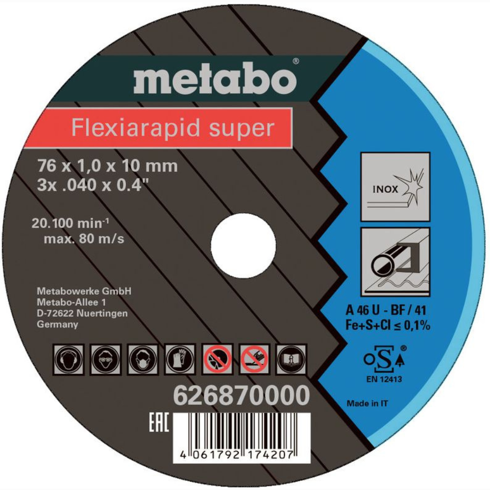 Metabo - Rezna ploča 76 mm "Flexiarapid Super" Inox, pakovanje od 5 komada - 626870000