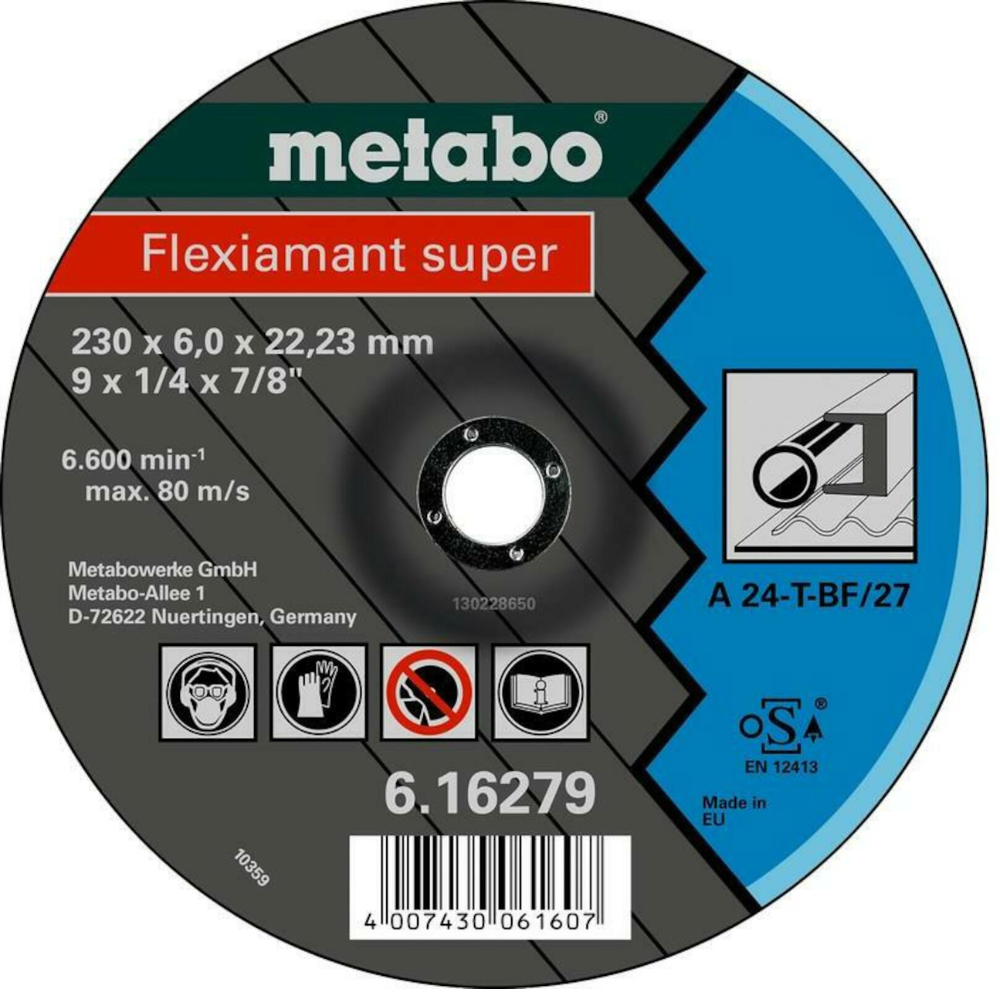 Metabo - Brusna ploča Flexiamant Super za metal 125 × 6,0 × 22,23 mm, zakrivljena - 616486000