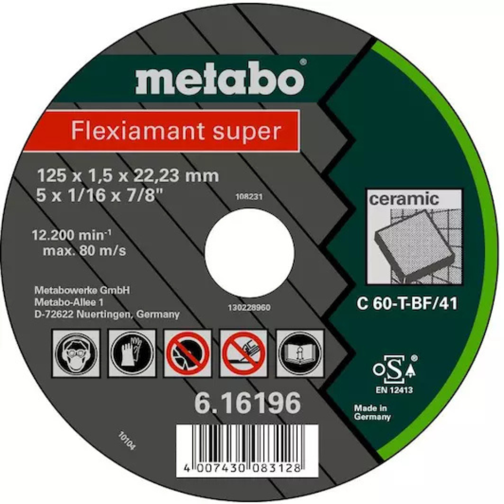 Metabo - Rezni disk Flexiamant Super, ravni, Ø115 × 1,5 × 22,2 mm, keramički - 616195000