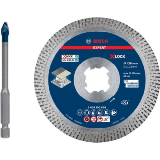 Bosch - Set, Rezna dijamantska ploča Expert Hard Ceramic, 125 mm, HEX-9 Hard Ceramic burgija - 061599765S