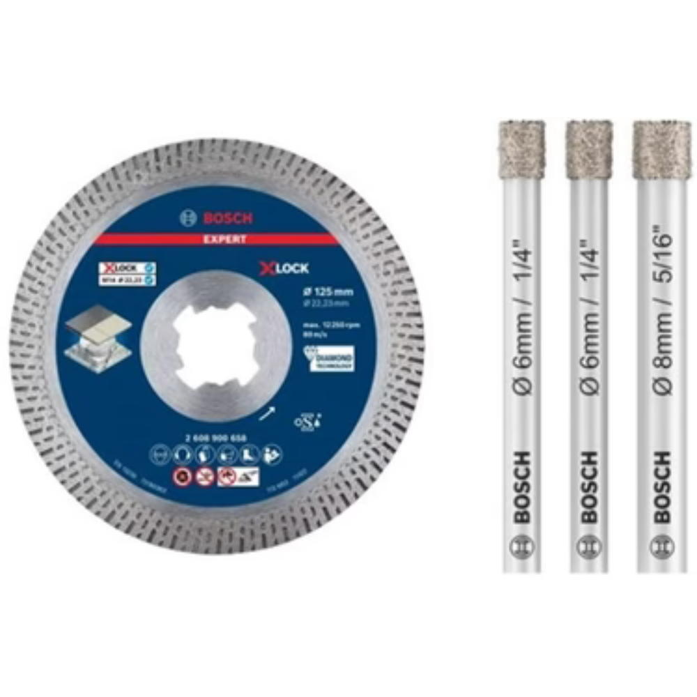 Bosch - Set za pločice sa dijamantskom brusnom pločom, suvim bušenjem i markerom, 3 komada - 0615997678