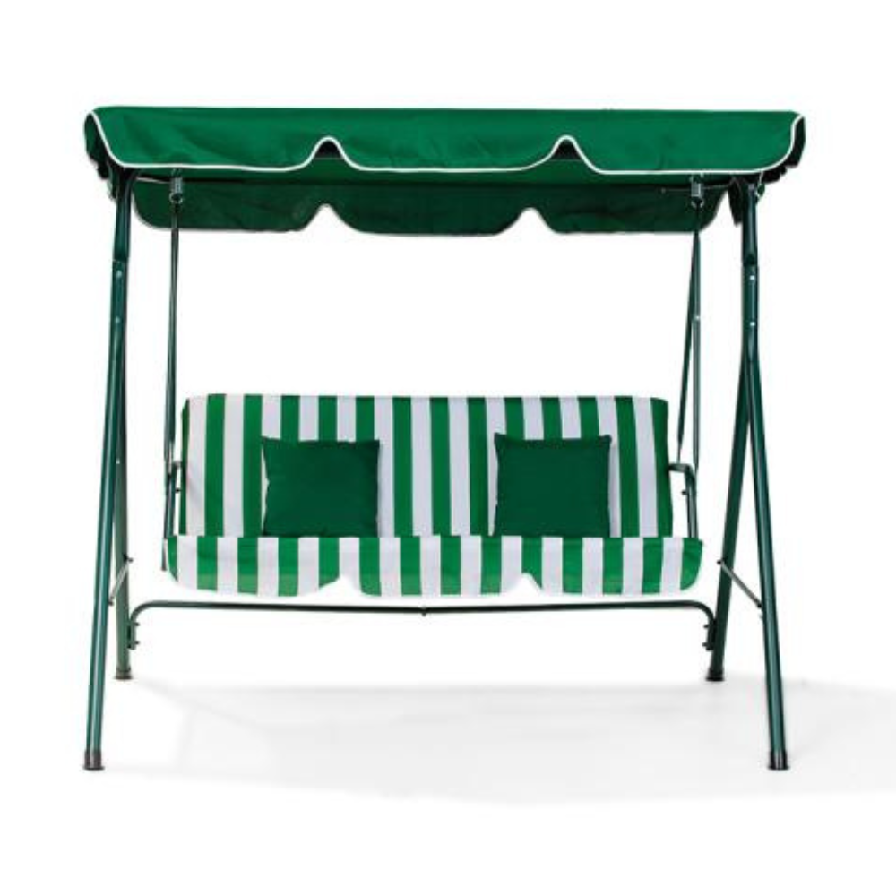 Green bay - Mykonos ljuljaška zeleno-bela sa jastucima - 089245
