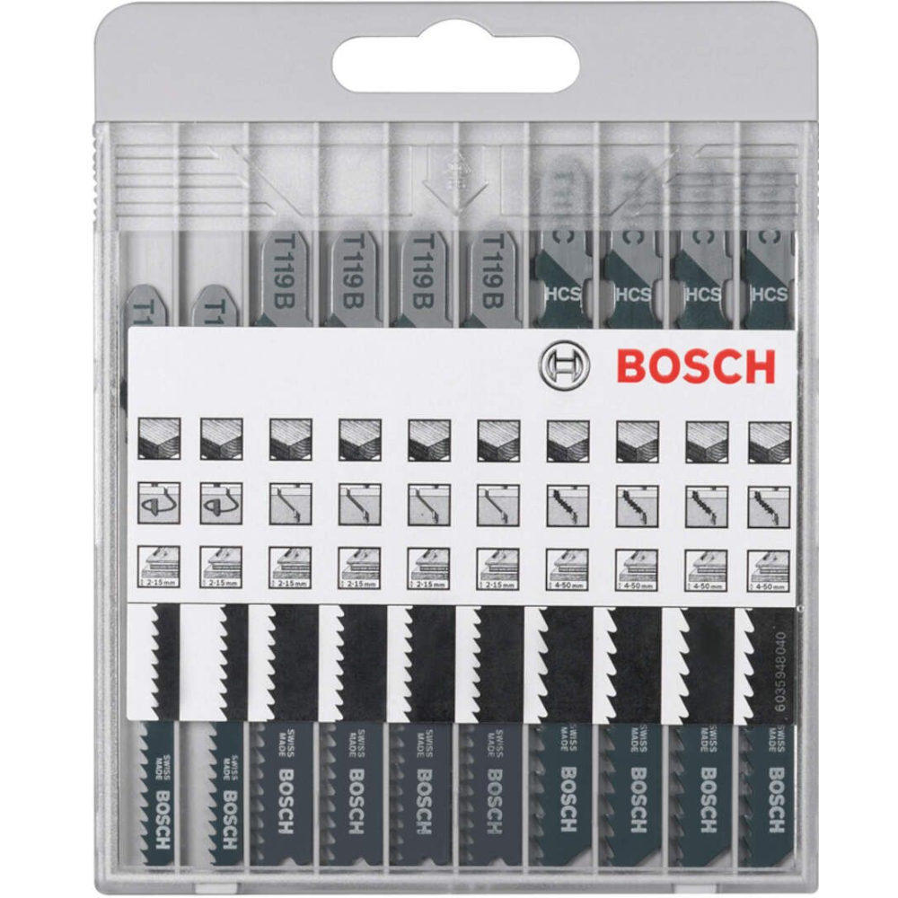 Bosch - 10-delni set listova ubodne testere Basic for Wood T 119 BO (2x); T 119 B (4x); T 111 C (4x) - 2607010629