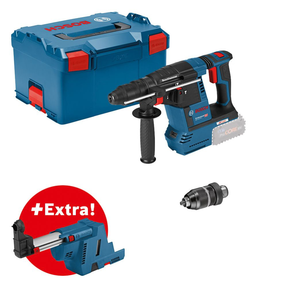 Bosch - Hamer bušilica GBH 18V-26 F Solo bez baterije i punjača + adapter za usisavanje GDE 18V-16 u L-Boxx 238 -061191000K