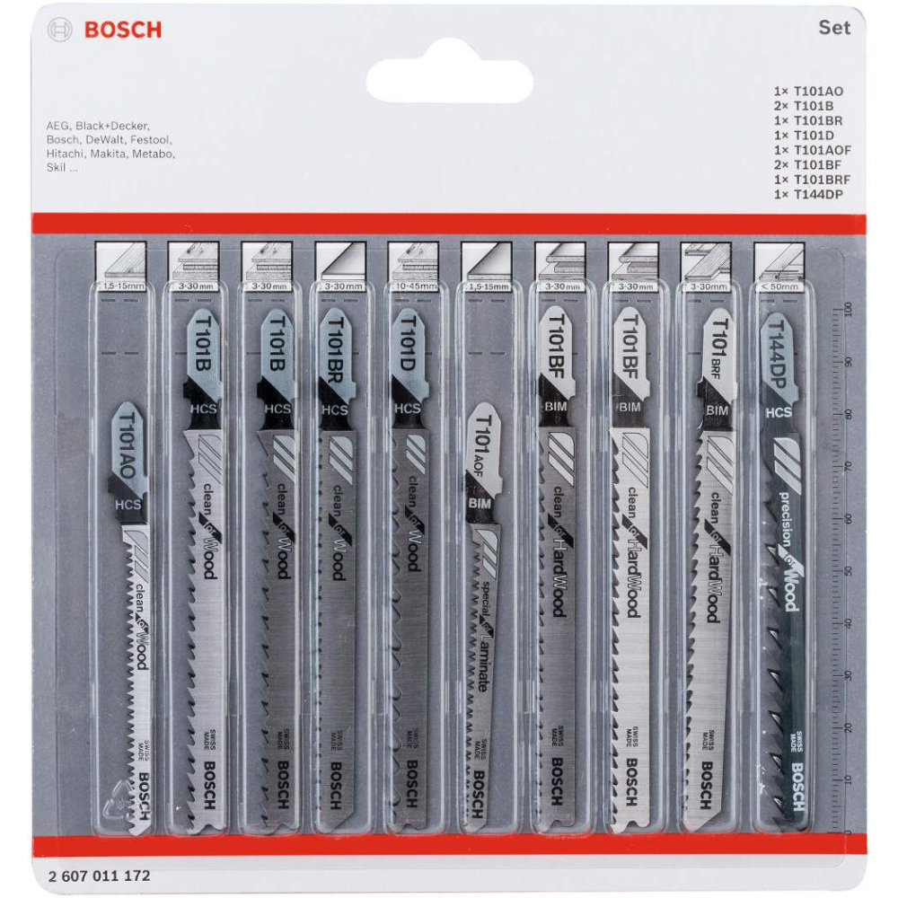 Bosch - List ubodne testere set 10 komada Clean Precision - 2607011172