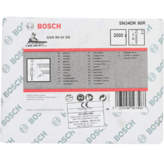 Bosch - Ekser sa prugama D–glava SN34DK 80R 3,1 mm, 80 mm, čista, nabrazdana - 2608200017