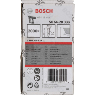 Bosch - Ravni ekser sa upuštenom glavom 20°, pocinkovani SK64 20G 38 mm - 2608200529