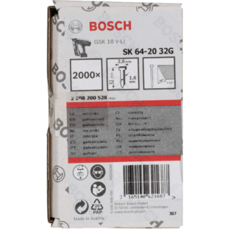 Bosch - Ravni ekser sa upuštenom glavom 20°, pocinkovani SK64 20G 32 mm - 2608200528