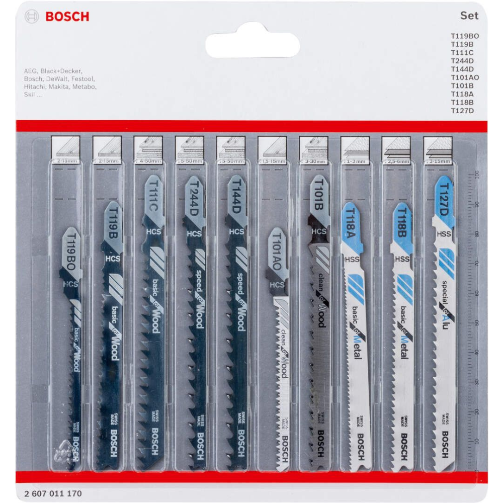 Bosch - List ubodne testere set 10 komada Wood+Metal - 2607011170
